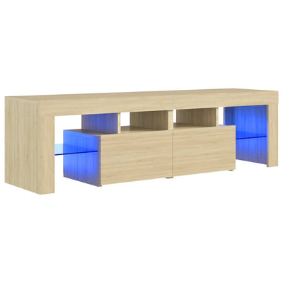 TV Cabinet with LED Lights Sonoma Oak 140x36.5x40 cm Payday Deals