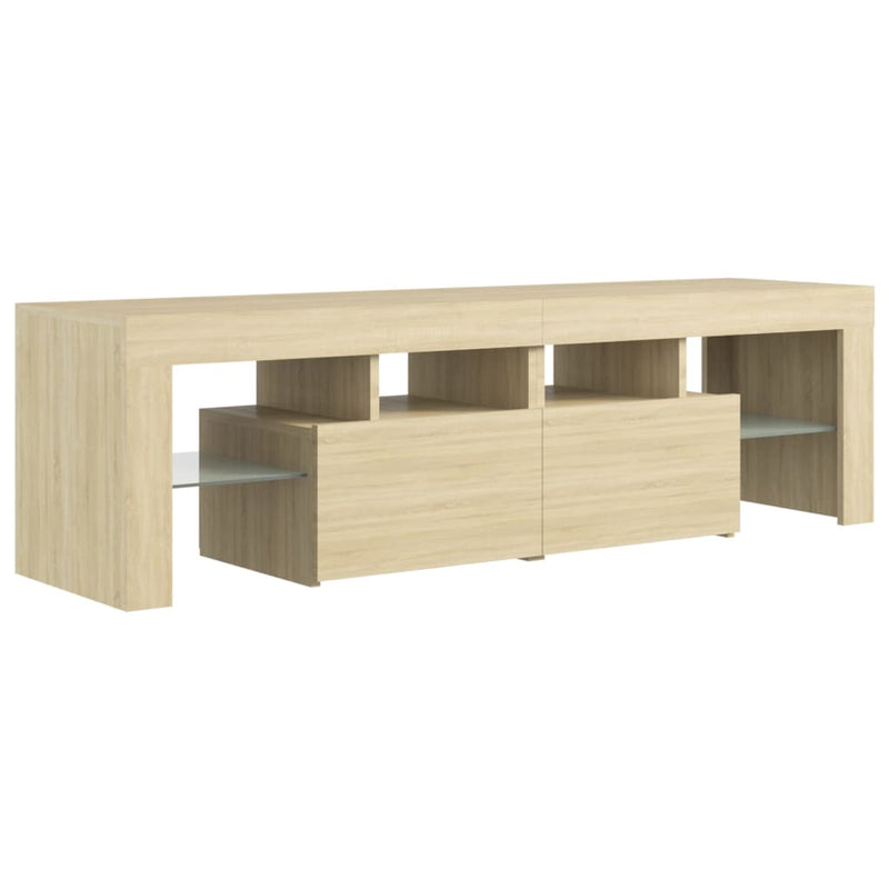 TV Cabinet with LED Lights Sonoma Oak 140x36.5x40 cm Payday Deals