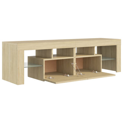 TV Cabinet with LED Lights Sonoma Oak 140x36.5x40 cm Payday Deals