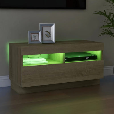 TV Cabinet with LED Lights Sonoma Oak 80x35x40 cm Payday Deals