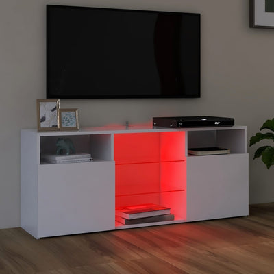 TV Cabinet with LED Lights White 120x30x50 cm Payday Deals