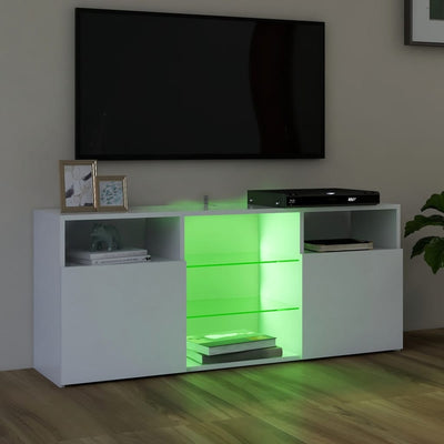 TV Cabinet with LED Lights White 120x30x50 cm Payday Deals