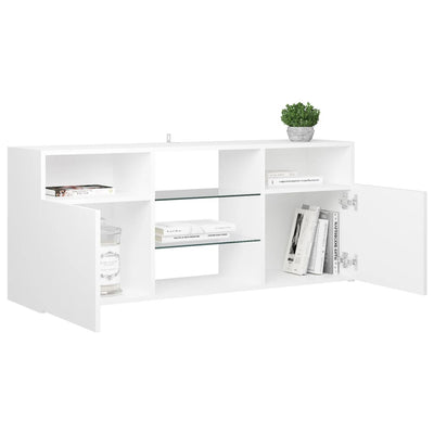 TV Cabinet with LED Lights White 120x30x50 cm Payday Deals