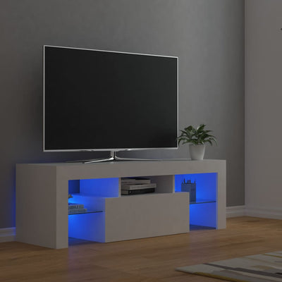 TV Cabinet with LED Lights White 120x35x40 cm