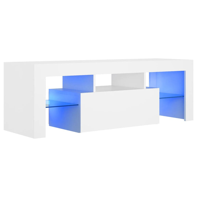 TV Cabinet with LED Lights White 120x35x40 cm Payday Deals