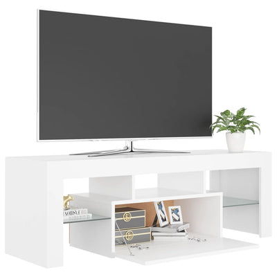 TV Cabinet with LED Lights White 120x35x40 cm Payday Deals