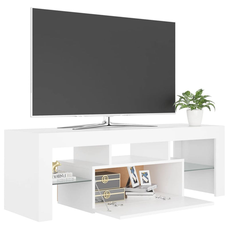 TV Cabinet with LED Lights White 120x35x40 cm Payday Deals