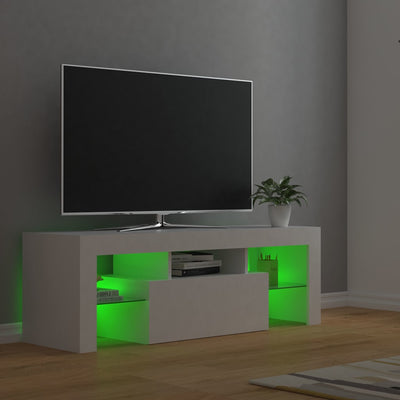 TV Cabinet with LED Lights White 120x35x40 cm Payday Deals