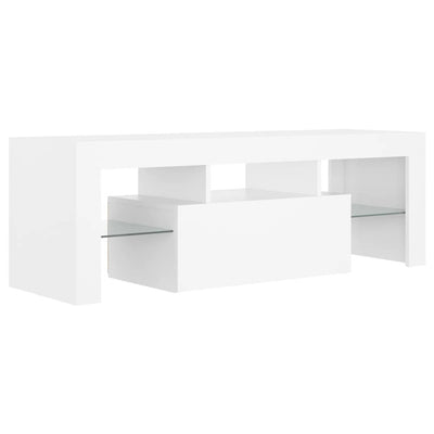 TV Cabinet with LED Lights White 120x35x40 cm Payday Deals