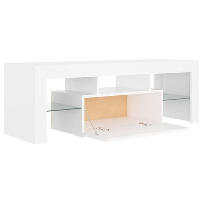 TV Cabinet with LED Lights White 120x35x40 cm Payday Deals