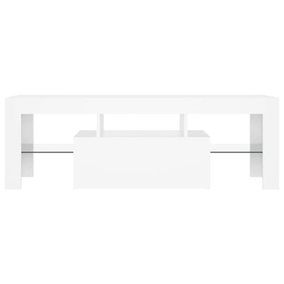 TV Cabinet with LED Lights White 120x35x40 cm Payday Deals