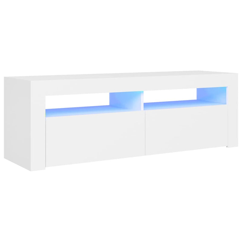 TV Cabinet with LED Lights White 120x35x40 cm Payday Deals