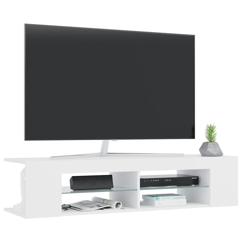 TV Cabinet with LED Lights White 135x39x30 cm Payday Deals