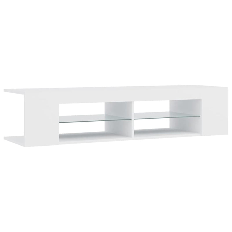 TV Cabinet with LED Lights White 135x39x30 cm Payday Deals