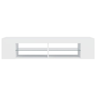 TV Cabinet with LED Lights White 135x39x30 cm Payday Deals