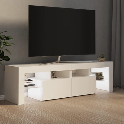 TV Cabinet with LED Lights White 140x36.5x40 cm Payday Deals