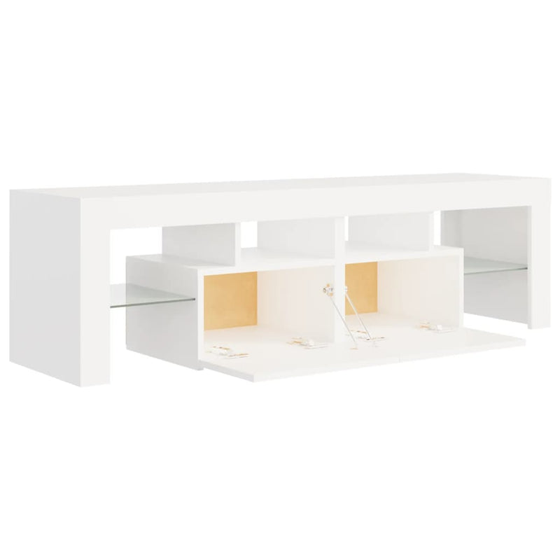 TV Cabinet with LED Lights White 140x36.5x40 cm Payday Deals