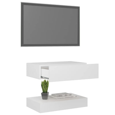 TV Cabinet with LED Lights White 60x35 cm Payday Deals