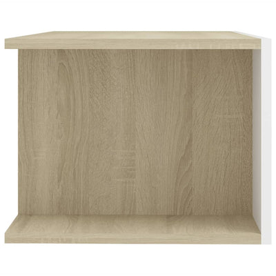 TV Cabinet with LED Lights White and Sonoma Oak 90x39x30 cm Payday Deals