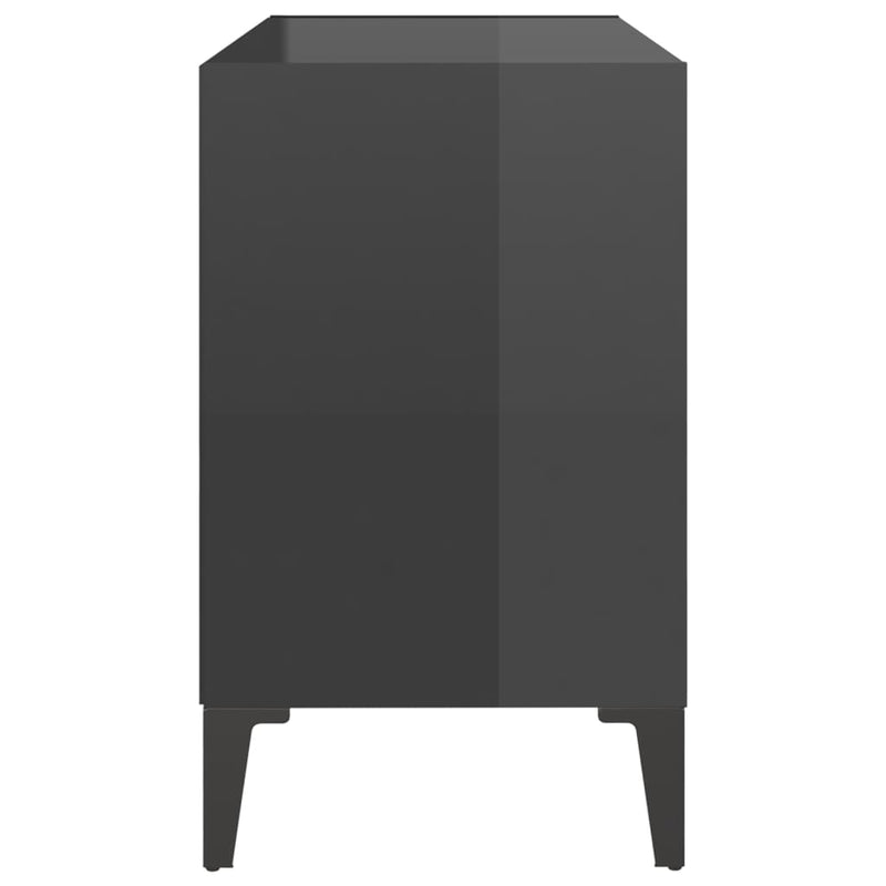 TV Cabinet with Metal Legs High Gloss Grey 69.5x30x50 cm Payday Deals