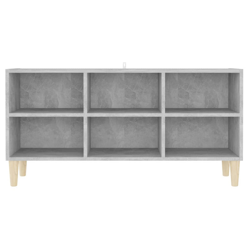 TV Cabinet with Solid Wood Legs Concrete Grey 103.5x30x50 cm Payday Deals