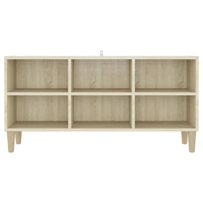 TV Cabinet with Solid Wood Legs Sonoma Oak 103.5x30x50 cm Payday Deals