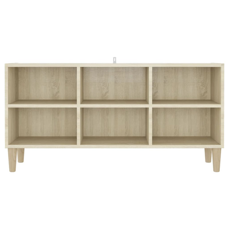 TV Cabinet with Solid Wood Legs Sonoma Oak 103.5x30x50 cm Payday Deals