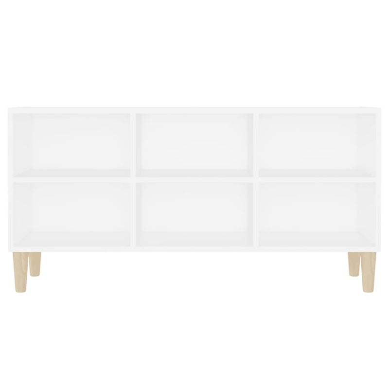 TV Cabinet with Solid Wood Legs White 103.5x30x50 cm Payday Deals
