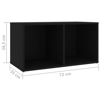 TV Cabinets 2 pcs Black 72x35x36.5 cm Engineered Wood Payday Deals