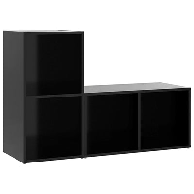 TV Cabinets 2 pcs Black 72x35x36.5 cm Engineered Wood Payday Deals