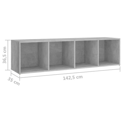 TV Cabinets 2 pcs Concrete Grey 142.5x35x36.5 cm Chipboard Payday Deals