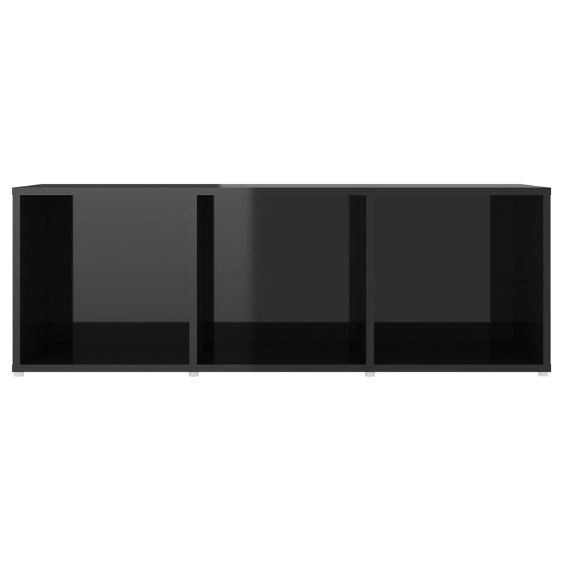 TV Cabinets 2 pcs High Gloss Black 107x35x37 cm Chipboard Payday Deals