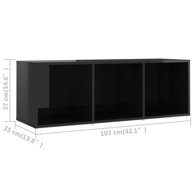 TV Cabinets 2 pcs High Gloss Black 107x35x37 cm Chipboard Payday Deals
