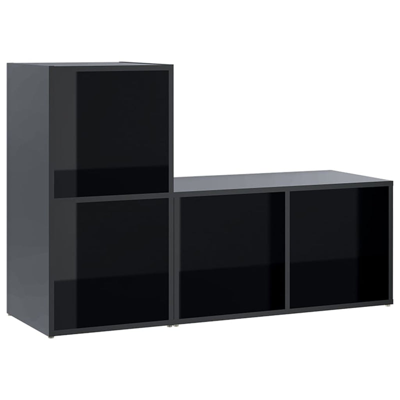 TV Cabinets 2 pcs High Gloss Black 72x35x36.5 cm Chipboard Payday Deals