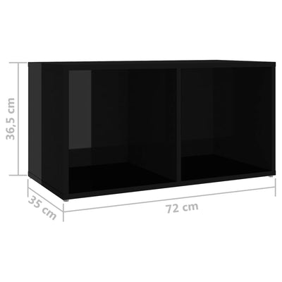 TV Cabinets 2 pcs High Gloss Black 72x35x36.5 cm Chipboard Payday Deals