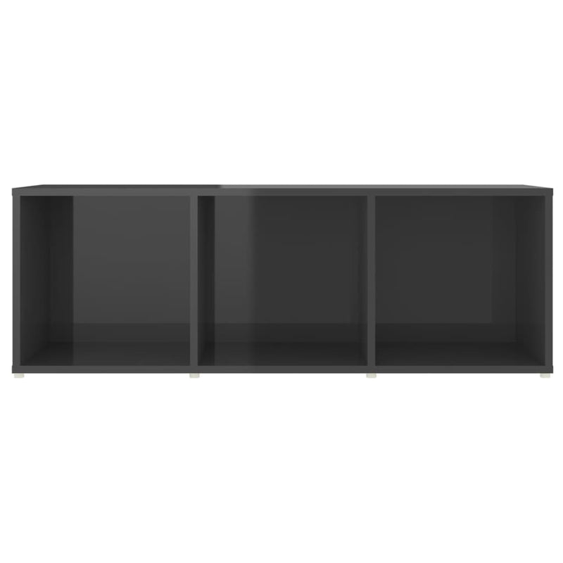 TV Cabinets 2 pcs High Gloss Grey 107x35x37 cm Engineered Wood Payday Deals