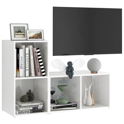 TV Cabinets 2 pcs High Gloss White 72x35x36.5 cm Chipboard Payday Deals