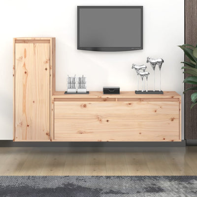 TV Cabinets 2 pcs Solid Wood Pine Payday Deals
