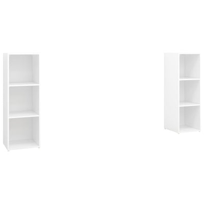 TV Cabinets 2 pcs White 107x35x37 cm Engineered Wood Payday Deals