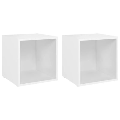 TV Cabinets 2 pcs White 37x35x37 cm Chipboard Payday Deals