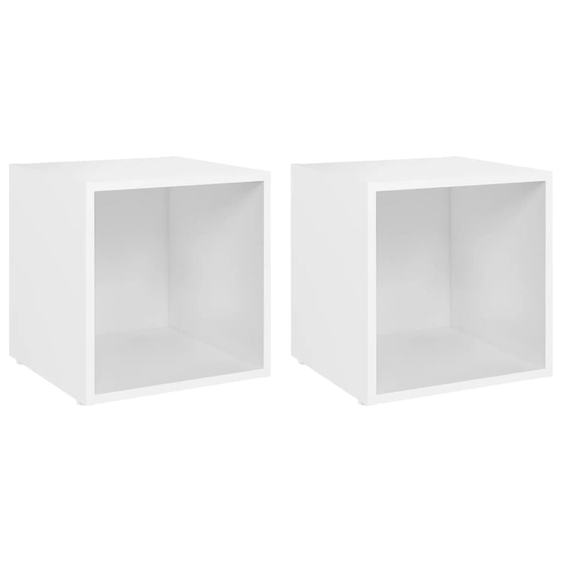 TV Cabinets 2 pcs White 37x35x37 cm Chipboard Payday Deals