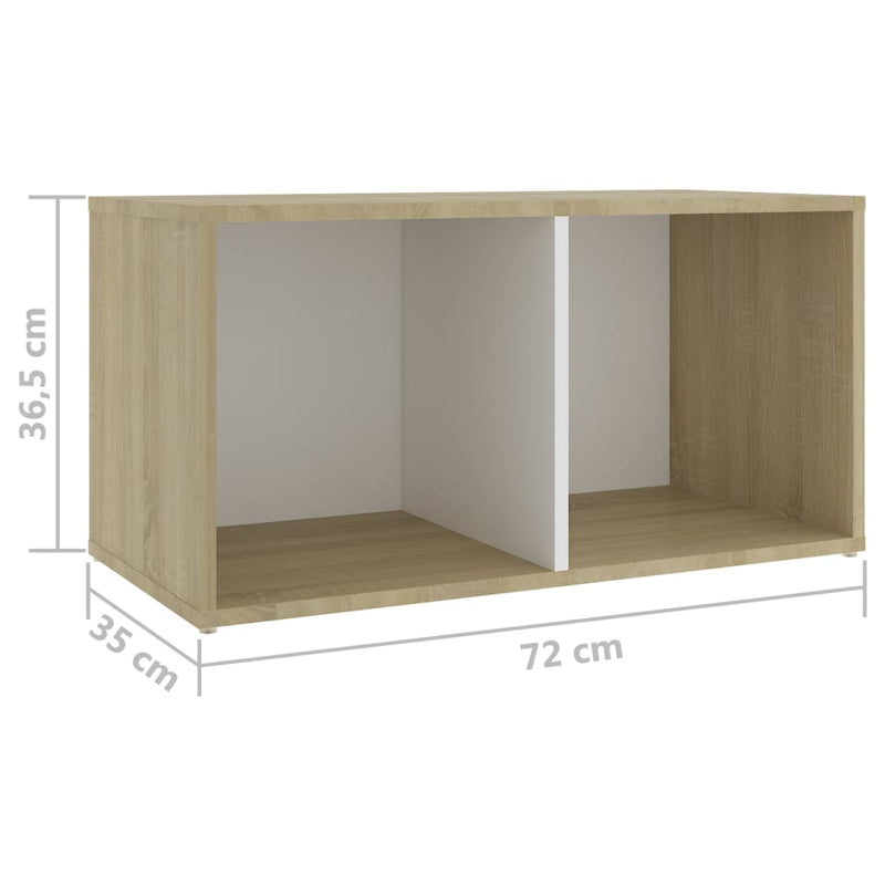 TV Cabinets 2 pcs White and Sonoma Oak 72x35x36.5 cm Chipboard Payday Deals
