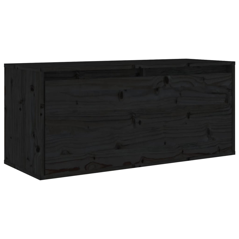 TV Cabinets 4 pcs Black Solid Wood Pine Payday Deals