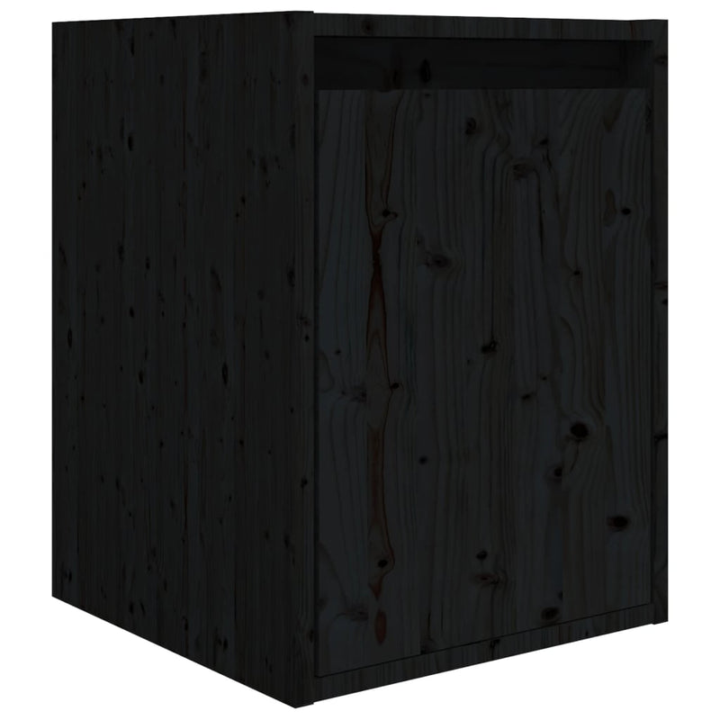 TV Cabinets 6 pcs Black Solid Wood Pine Payday Deals