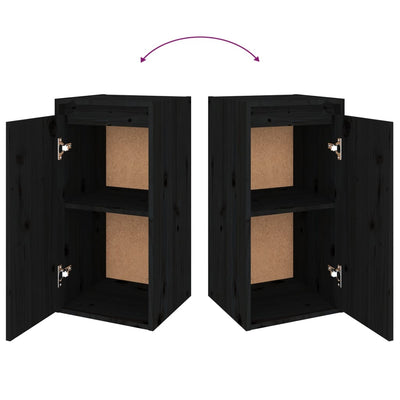 TV Cabinets 6 pcs Black Solid Wood Pine Payday Deals