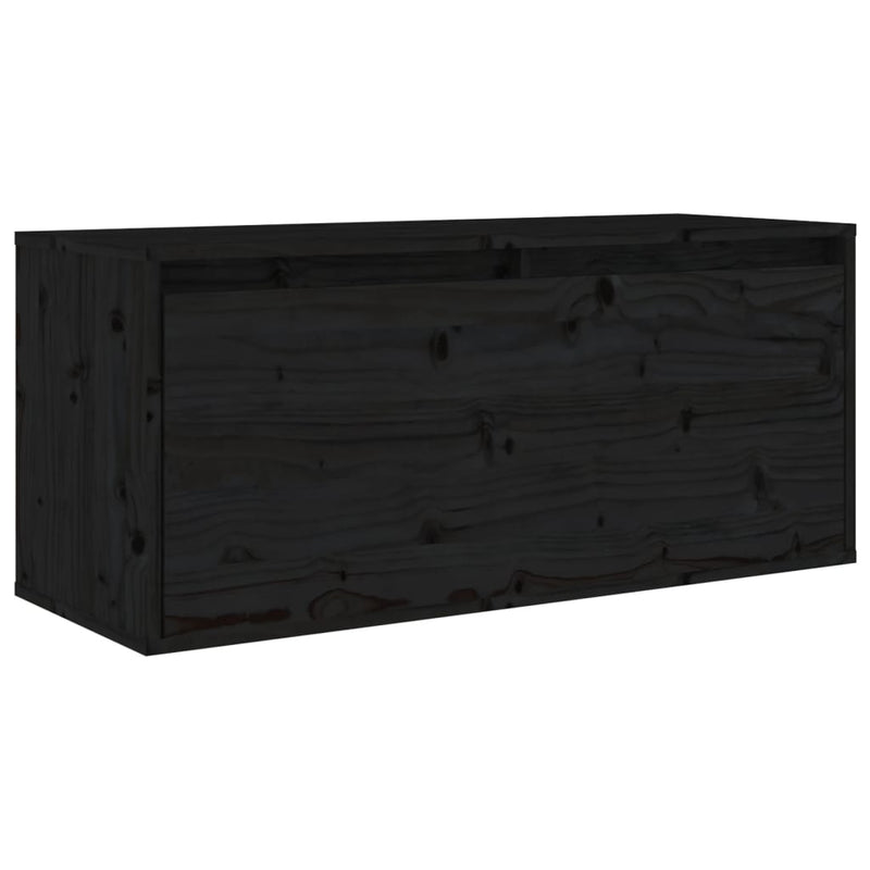 TV Cabinets 6 pcs Black Solid Wood Pine Payday Deals