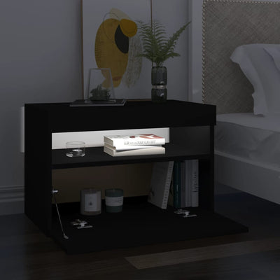 TV Cabinets with LED Lights 2 pcs Black 60x35x40 cm Payday Deals