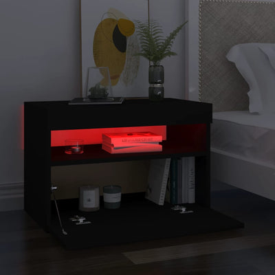 TV Cabinets with LED Lights 2 pcs Black 60x35x40 cm Payday Deals