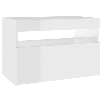 TV Cabinets with LED Lights 2 pcs High Gloss White 60x35x40 cm Payday Deals