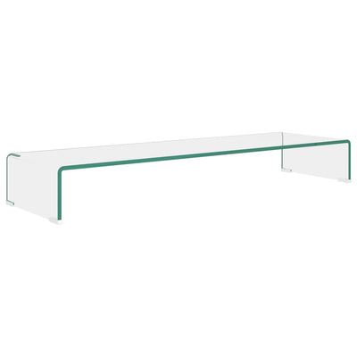 TV Stand/Monitor Riser Glass Clear 100x30x13 cm Payday Deals